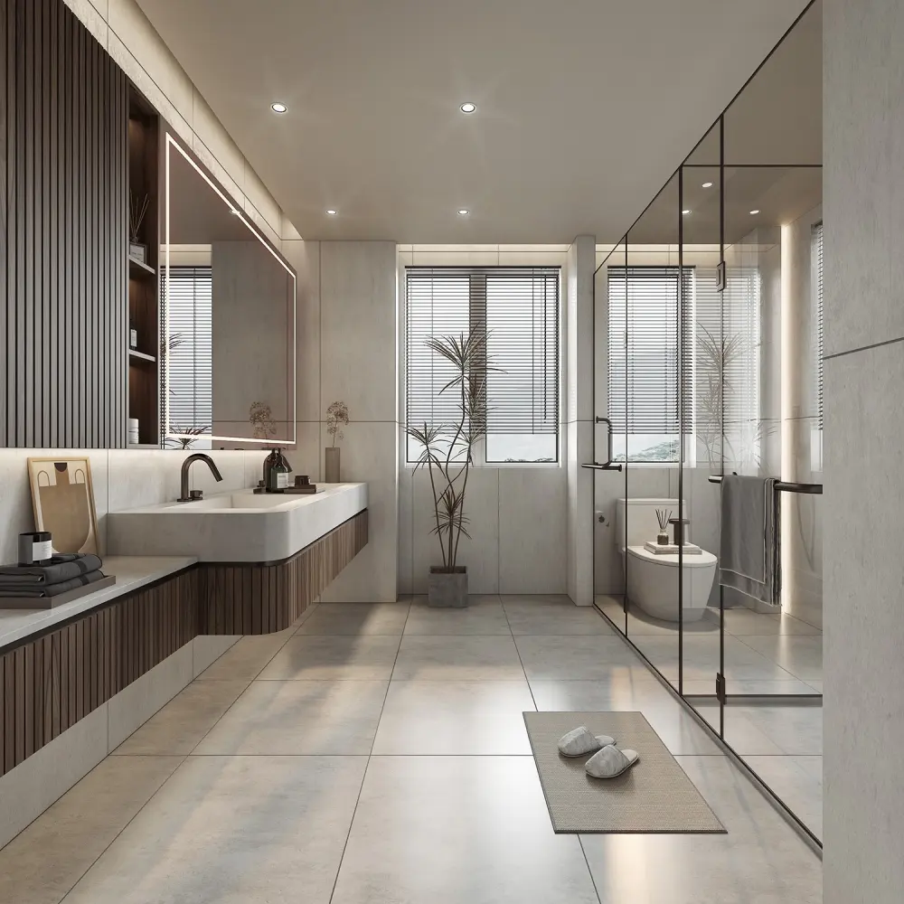Premium bathroom vanity with moisture-resistant bespoke cabinetry