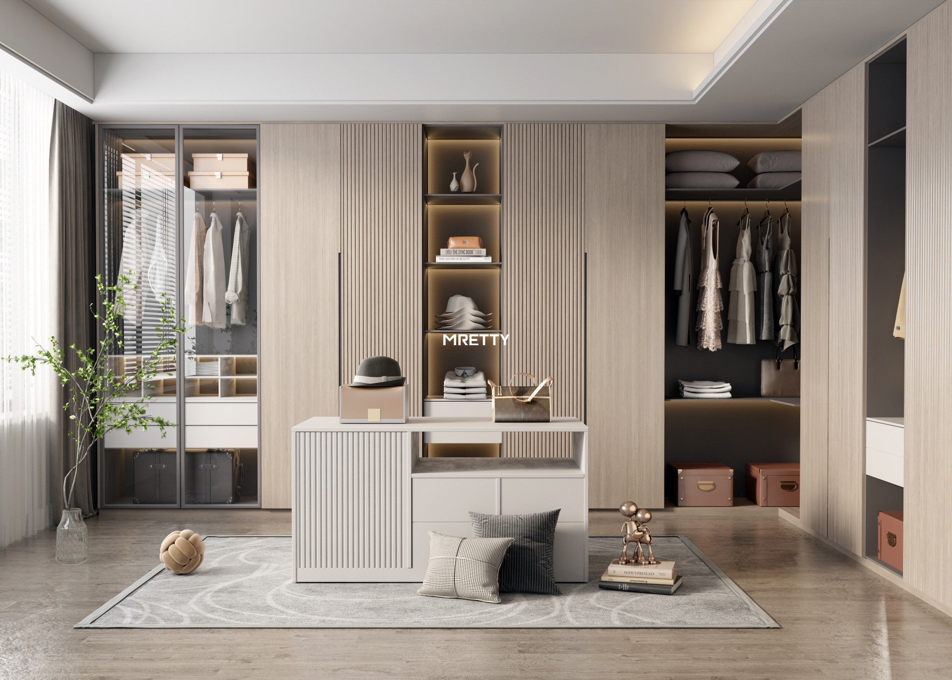 The Art of Organization: A Guide to MRETTY Custom Walk-in Closet Tie Rack Design