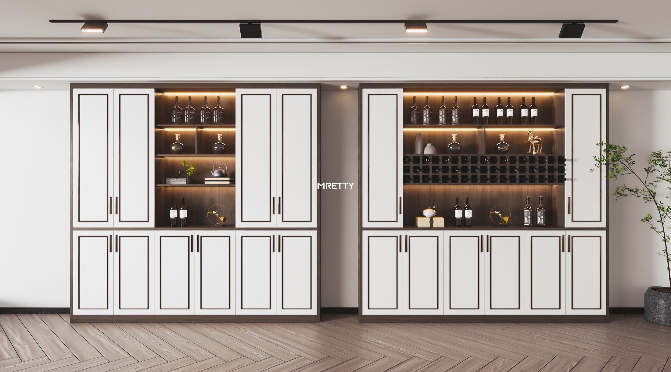 Wooden Wine Display Cabinet in Singapore | MRETTY Bespoke