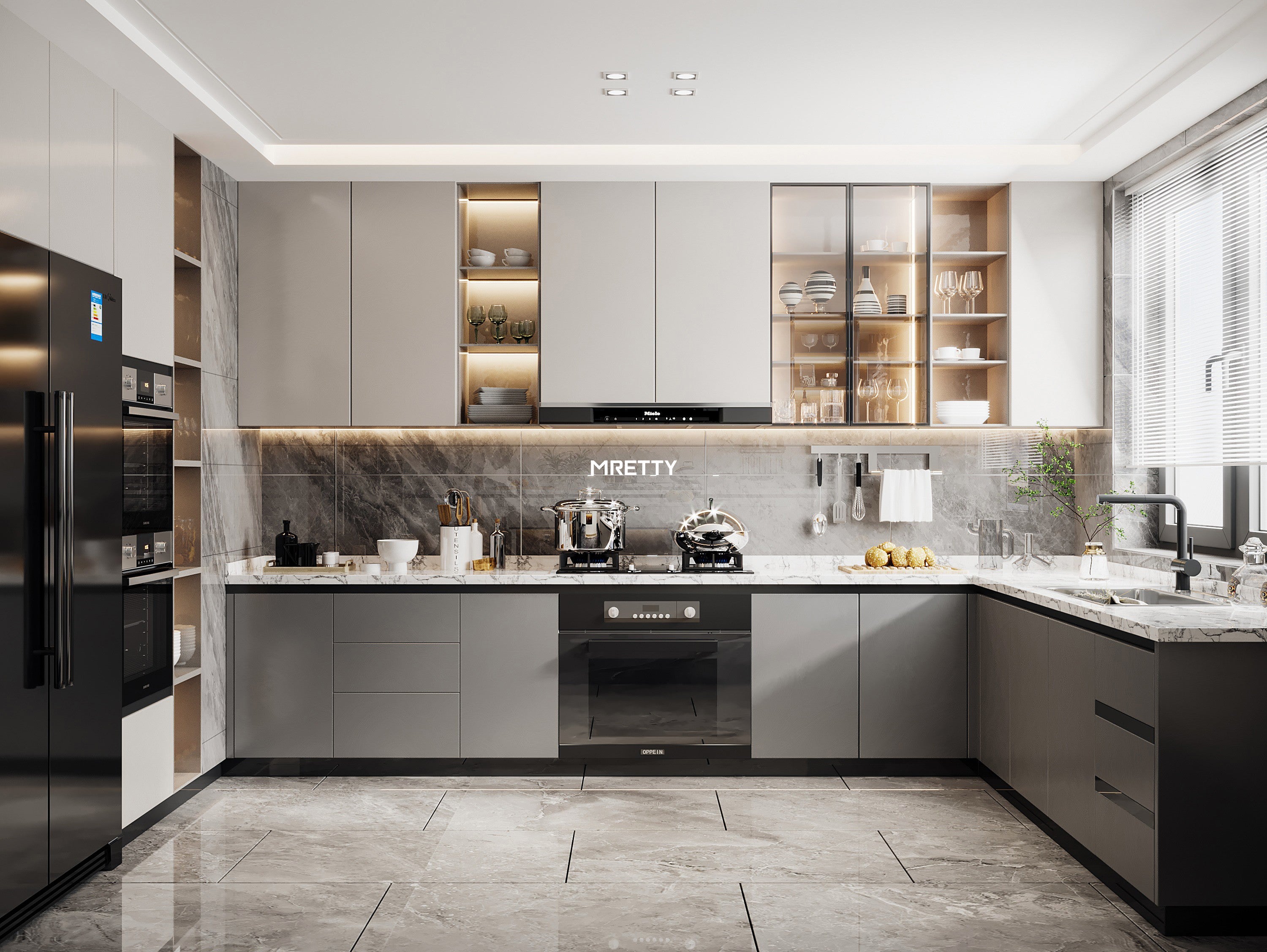 High-Gloss Finish Wood Cabinets: MRETTY’s Singapore Expertise