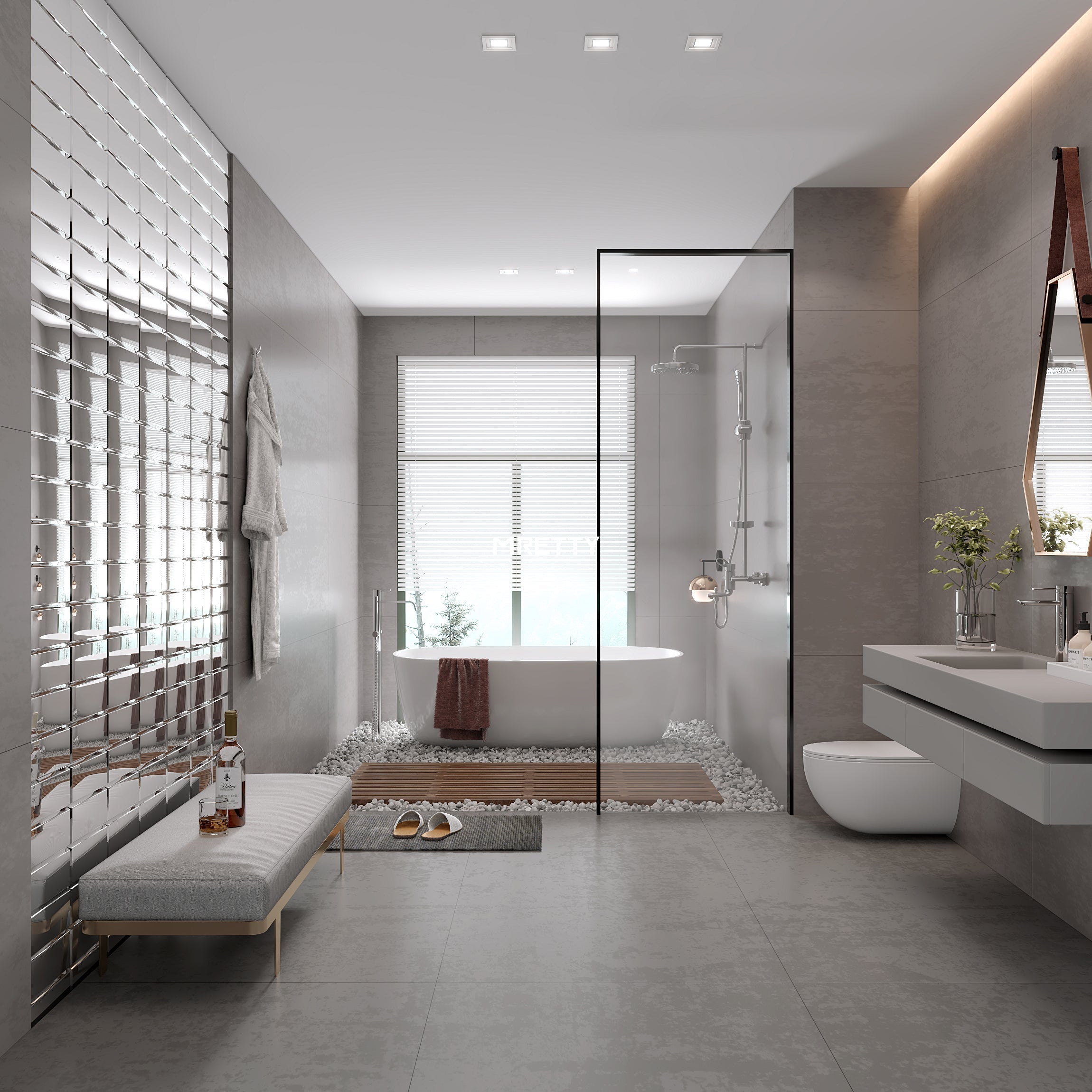 Elevate Your Sanctuary: The MRETTY Wooden Bathroom Shower Niche Cabinet