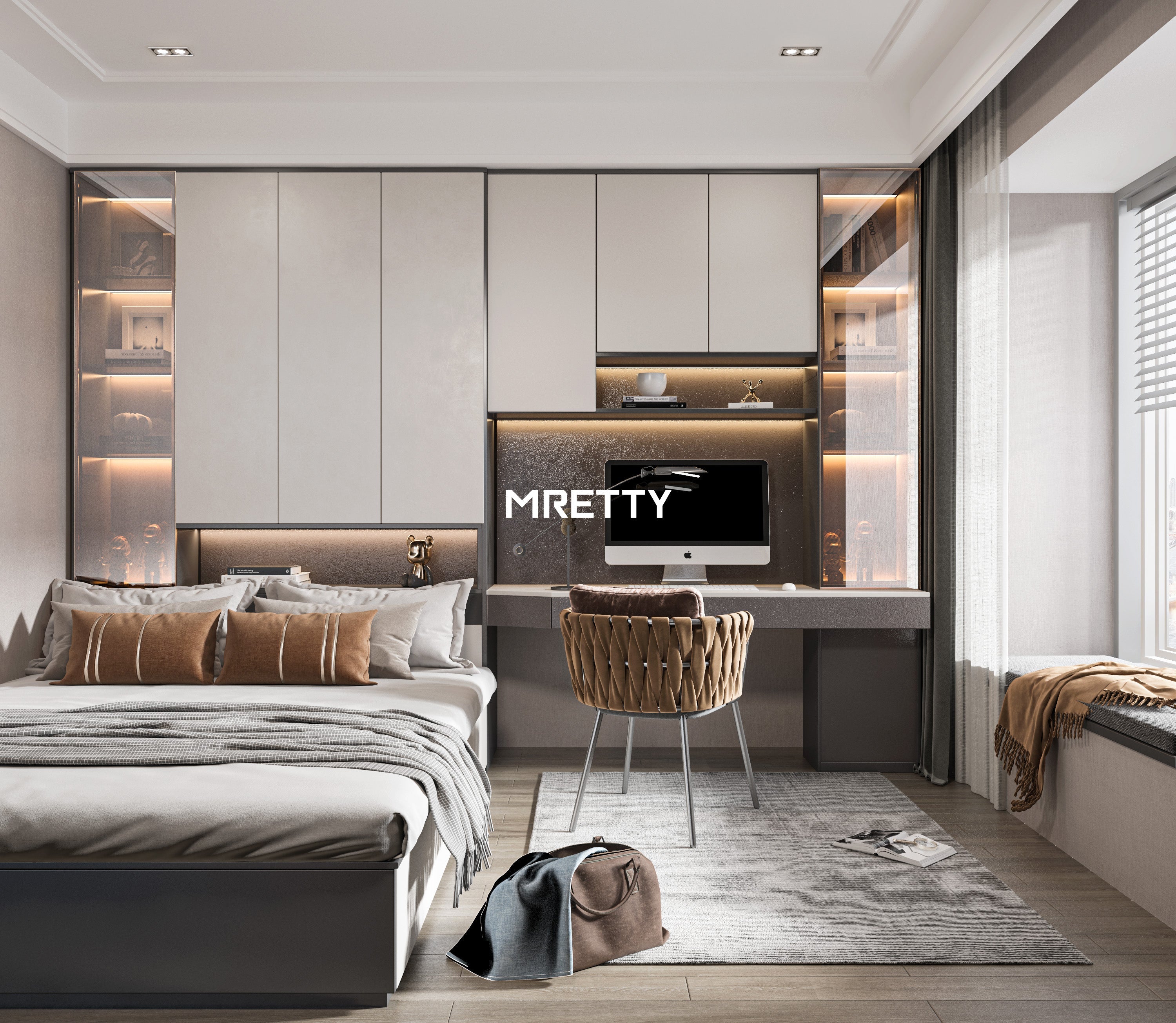 Contemporary Built-in Bookshelves: Elevate Your Singapore Home with MRETTY