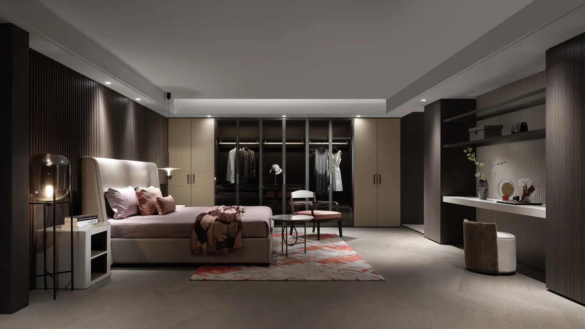 Spacious showroom interior with modern kitchen and cabinet displays
