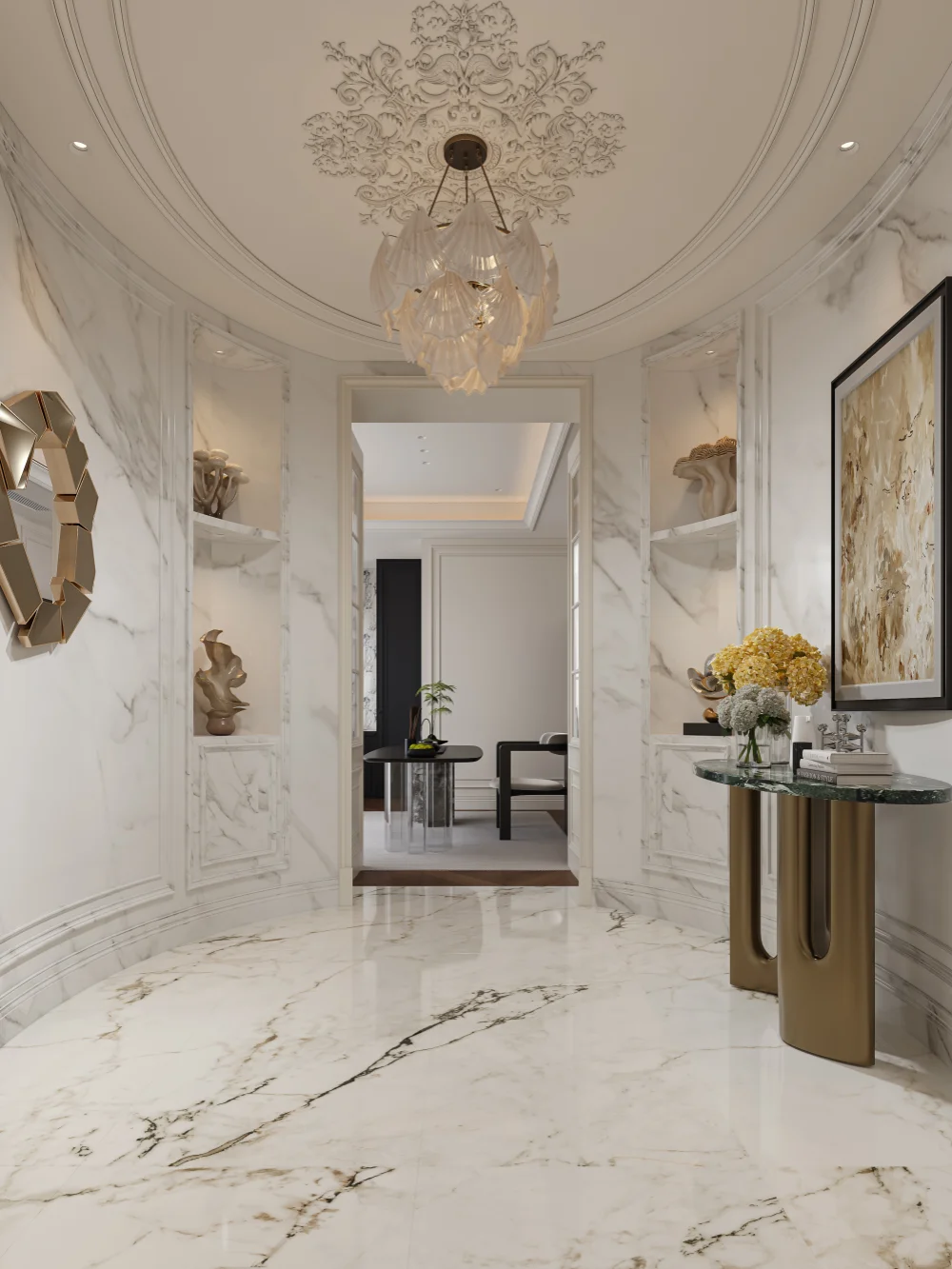 Living room with bespoke cabinetry