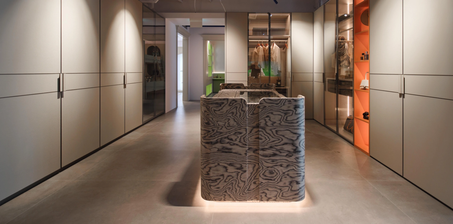 MRETTY Singapore showroom featuring premium custom kitchen cabinetry and custom cabinets